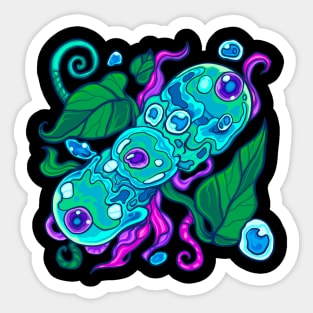 Abstract Cool spring flowers and leaves Sticker